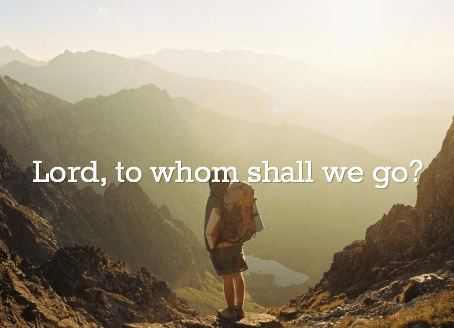 to whom shall we go?